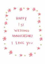 Classic Anniversary Card - 1st - I Love You created by HCD Illustration