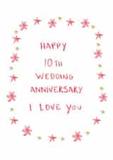 Classic Anniversary Card - 10th - I Love You created by HCD Illustration