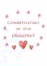 Classic Engagement Card- Congratulations - Hearts created by HCD Illustration