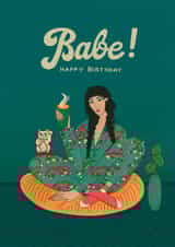 Pretty Birthday Card – For Her – Babe created by Kasia Cards