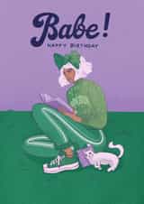 Fun Birthday Card – For Her – Babe created by Kasia Cards