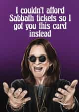 Fun Birthday Card - Ozzy Osbourne - Black Sabbath created by Maddie Doherty