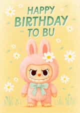Cute Birthday Card - Labubu Doll created by Mrs Best Paper Co.