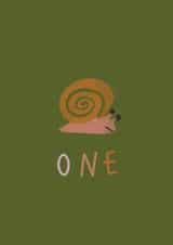 Cute Birthday Card - 1st - Snail created by Fiona Fawcett