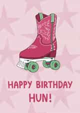 Classic Birthday Card - Cowboy Roller Boot - Hun created by Little Art