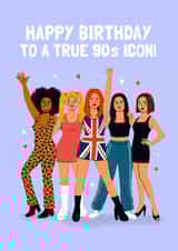 Spice Girls Birthday Card - True 90s Icon - Girl Power created by Mrs Best Paper Co.