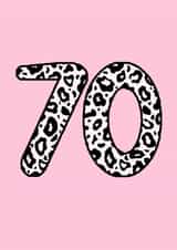 Fun 70th Birthday Card - For Her - Leopard Print created by Beth Higgins Art