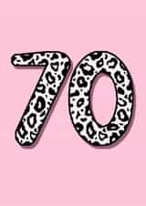 Fun 70th Birthday Card - For Her - Leopard Print created by Beth Higgins Art