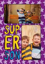 Personalised Birthday Photo Card created by TeePee Creations - Fun Birthday Card - For Son - Stars