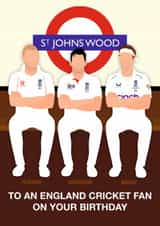 Fun Birthday Card - Cricket - St. Johns Wood - Flintoff created by Paul Jones