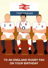 Fun Birthday Card - Twickenham - Rugby Players created by Paul Jones