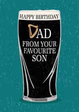Classic Birthday Card - For Dad - Guinness - From Your Favourite Son created by Gellie Design