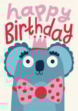 Cute Birthday Card - Party Koala created by Christine Cuddihy Illustration