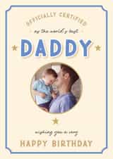 Personalised Birthday Photo Card created by LuxeLumination - Classic Birthday Card - Best Daddy. -Certificate