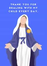 Funny thank you card for teacher with the patience of a saint! created by Helen Taylor Photography & Design