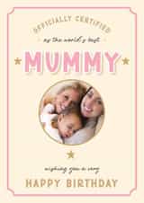 Personalised Birthday Photo Card created by LuxeLumination - Classic Birthday Card - Best Mummy - Certificate
