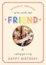 Personalised Birthday Photo Card created by LuxeLumination - Classic Birthday Card - Best Friend - Certificate