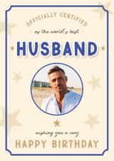 Personalised Birthday Photo Card created by LuxeLumination - Classic Birthday Card - Best Husband - Certificate