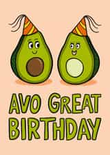 Cute Birthday Card - Avocados created by TeePee Creations