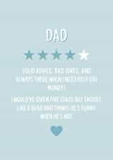 Funny Birthday Card - For Dad - Star Rating created by Blush Boulevard