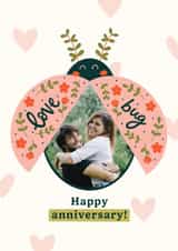 Personalised Anniversary Photo Card created by Abbie Imagine - Cute Anniversary Card - Love Bug - Floral Ladybird
