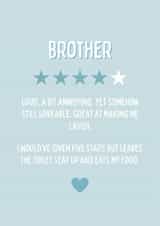 Funny Birthday Card - For Brother - Star Rating created by Blush Boulevard