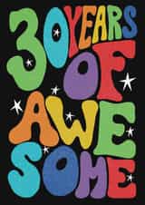 Classic Birthday Card - 30th - Awesome created by Rebecca McConnachie