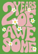 Cute 2nd birthday card - awesome daisy flower card for a two year old girl created by Rebecca McConnachie