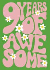 Pretty Birthday Card - 9th - Awesome created by Rebecca McConnachie