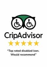 CripAdvisor Funny Disabled Icon 5-Star Review Card for any occasion created by Lost Voice Guy 