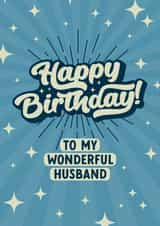 Classic Birthday Card - Wonderful Husband - Stars created by Evie Garnett Designs