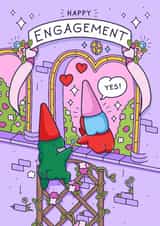 Cute Engagement Card - Fairy Tale Love Gnomes created by Cheeky Legends