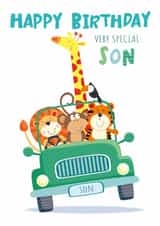 Cute Birthday Card - For Son - Animals created by Sarah Pitt