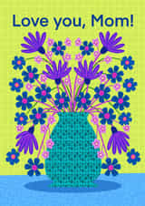 Bold Floral Bouquet Love You Mom Card for Every Occasion created by Regina Moore