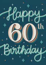 Classic Birthday Card - 60th - Stars created by Alice Griffiths Illustration