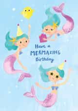 Cute Birthday Card - For Her - Mermaids - Have A Mermazing Birthday created by Holly Fox
