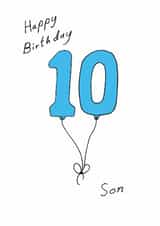 Classic 10th Birthday Card - For Son - Balloons created by A Ray of Sunshine Cards
