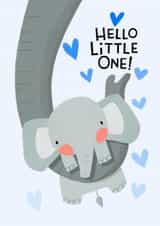 Cute New Baby Card - Elephant - Baby Boy created by Nicola Watson