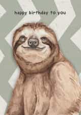 Cute Birthday Card - Sloth created by lil wabbit