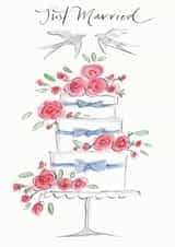 Pretty Wedding Card - Cake With Roses created by Gabrielle Solly Illustration