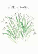 Traditional Sympathy Card - Snowdrops created by Gabrielle Solly Illustration