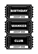 Rude Birthday Card - For Him - Birthday Wanker Club created by Sweary Fairy Prints