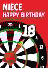 Fun 18th Birthday Card - For Niece - Dart Board created by Quinton cards