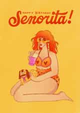 Arty Birthday Card - Señorita - Bikini created by Kasia Cards