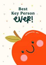 Cute Thank You Card - Best Key Person - Smiley Apple created by Abbie Imagine