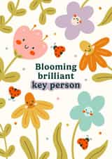 Cute Thank You Card - Key Person - Smiley Flowers created by Abbie Imagine