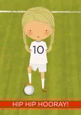 Cute 10th Birthday Card - For Her - Football created by Bells Scambler