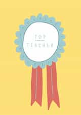 Classic Thank You Card - Top Teacher created by Belly Flops 