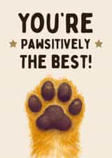 Cute Thank You Card - Pawsitively The Best - Cat Paw created by Hello Fridays Studio