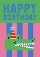 Cute Birthday Card - Party Crocodile created by Sanders de Roeper